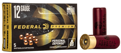 Federal Personal Defense Shotshells PD13200, 12 Gauge, 2-3/4", 9 Pellets, 1145 fps, #00 Buckshot, 5 Rd/bx