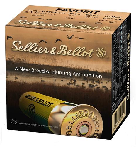Sellier & Bellot Buckshot Shotshells SB20BSA, 20 Gauge, 2-3/4", 1 oz, 1811 fps, #2 Lead Buckshot, 25 Rds/bx