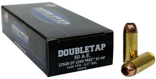 DoubleTap Pistol Ammunition 50AE275X, 50 AE, 275 gr, 1450 fps, 20 Rd/Bx