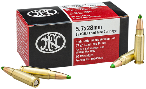 FN Herstal High Performance Pistol Ammunition 10700020, 5.7x28mm, JHP, 27 gr, 2216, 50 Rd/Bx