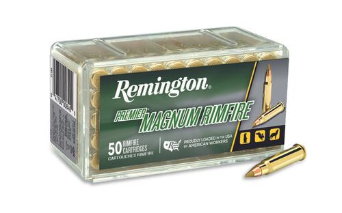 Remington Premier Magnum Rimfire Ammunition 20023, 17 HMR, JHP, 17 gr, 2550 fps, 50 Rds/Bx
