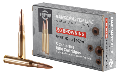 Prvi Partizan Rifle Ammunition PPRM50, 50 BMG, Full Metal Jacket, 625 gr, 2940 fps, 5 Rd/Bx