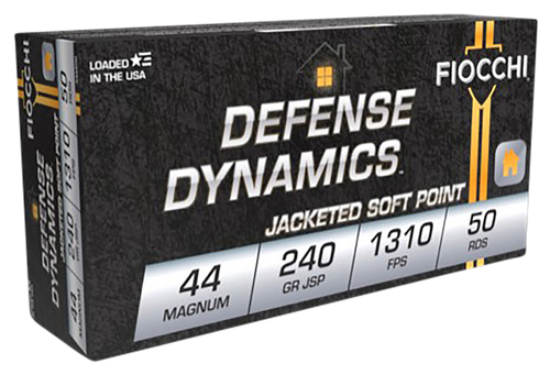 Fiocchi Shooting Dynamics Pistol Ammunition 44A, 44 Remington Mag, Jacketed Soft Point (SP), 240 GR, 1375 fps, 50 Rd/bx