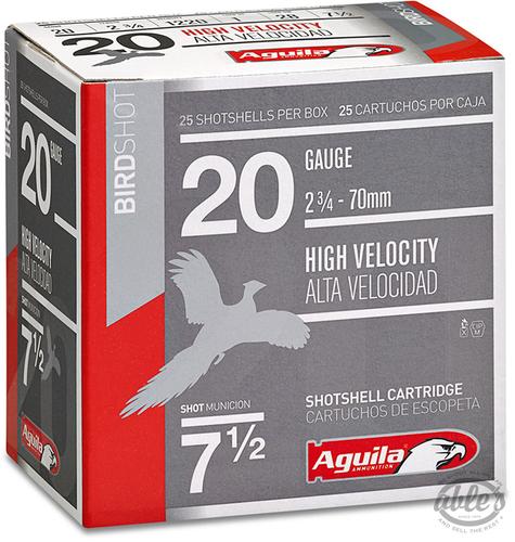 Aguila High Velocity Hunting Shotshells 1CHB2004, 20 Gauge, 2-3/4", 1 oz, #4, 1220 fps, 25 Rds/Bx