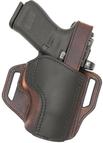 Versacarry Trooper Thumb Break OWB Holster, Brown Base/Black Patch, Size 2 (TR2212-3)