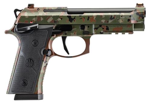 Beretta 92XI Optic Ready Pistol SPEC0744A15, 9mm Luger, 4.70in, Black Textured, Flecktarn Camo Cerakote Finish, 15 Rds