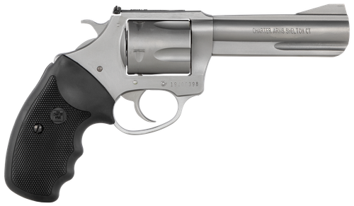 Charter Arms Pitbull Single/Double Action Revolver 79942, 9mm, 4.2", Black Rubber Grips, Stainless Finish, 5 Rds