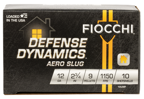 Fiocchi Defense Dynamics Low Recoil Shotshells 12LE9P, 12 Gauge, 2-3/4", 1150 fps, #1 Buckshot, 10 Rds/box