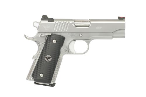 Wilson Combat ACP Compact Pistol ACP-CP-45A-SS, 45 ACP, 4in, Eagle Claw Grips, Bead-Blasted Stainless, 8 Rds