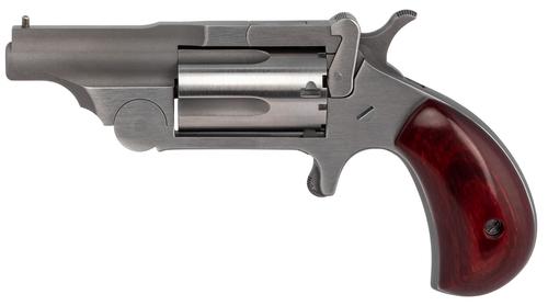 North American Ranger II Revolver 22MCR, 22 LR/22 Mag, 1.63", Rosewood Birdshead Grip, Stainless Finish, 5 Rd