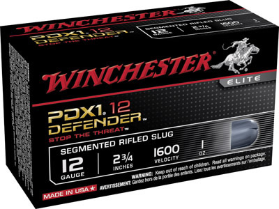 Winchester Supreme Elite Self Defense Ammunition S12PDX1S, 12 Gauge, 2.75", 1 oz, 1600 fps, Segmented Slug, 10 Rd/bx
