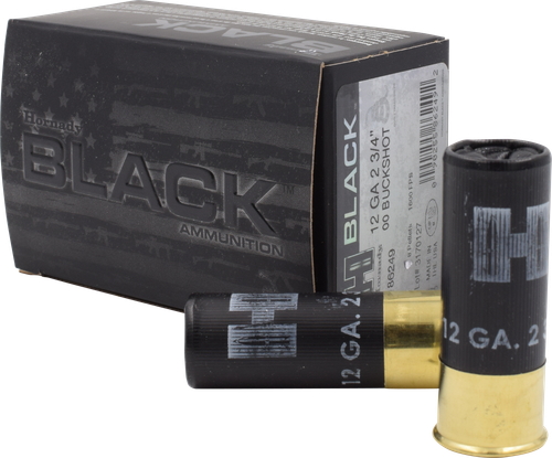 Hornady Black Shotgun Ammunition 86249, 12 Gauge, 2-3/4", 8 Pellets, #00 Lead Buckshot, 10 Rd/bx