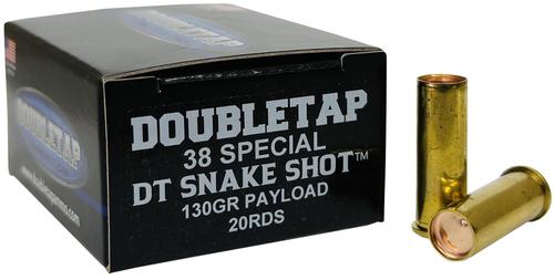 DoubleTap Snake Shot Pistol Ammunition 38SPSS2, 38 Special, 130 gr, 20 Rd/Bx