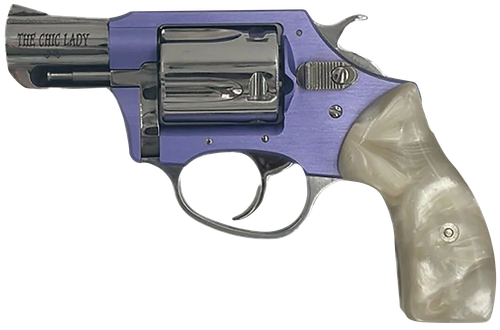 Charter Chic Lady Revolver 53849, 38 Special, 2 in, Black Rubber Grip, Lavender Finish, 5 Rd