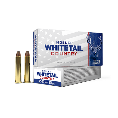 Nosler Whitetail Country Rifle Ammunition 40145, 45-70 Gov, 300 gr, 20 Rd/Bx