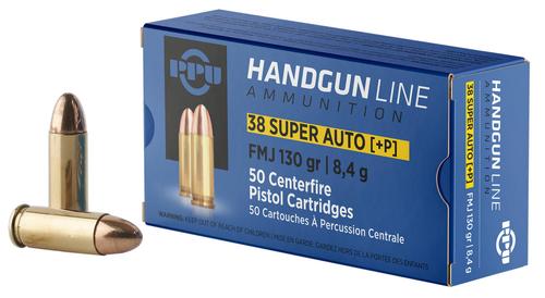 Prvi Partisan Pistol Ammunition PPH38SU, 38 Super, Full Metal Jacket, 130 gr, 1213 fps, 50 Rd/Bx