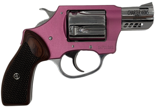 Charter Coyote Revolver 53805, 380 ACP, 2in, Small Rosewood Checkered, 5 Rds