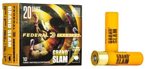 Federal Premium Grand Slam Turkey Shotshells PFCX258F5, 20 Gauge, 3", 1 5/16 oz, #5 Lead Shot, 10 Rds/bx