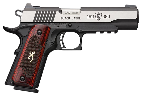 Browning 1911-380 Black Label Medallion Pro Compact Pistol 051972492, 380 ACP, 3.63", Rosewood Grips, 8 Rds