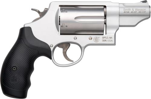 Smith & Wesson Governor Revolver 160410, 410/45 Colt/ 45 ACP, 2.75 in, Synthetic Grip, Silver Finish, 6 Rd