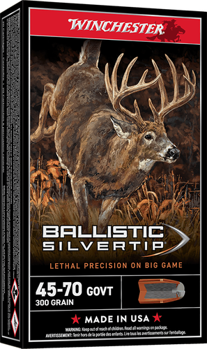Winchester Supreme Rifle Ammunition SBST4570, 45-70 Government, Ballistic Silvertip, 300 GR, 20 Rd/bx
