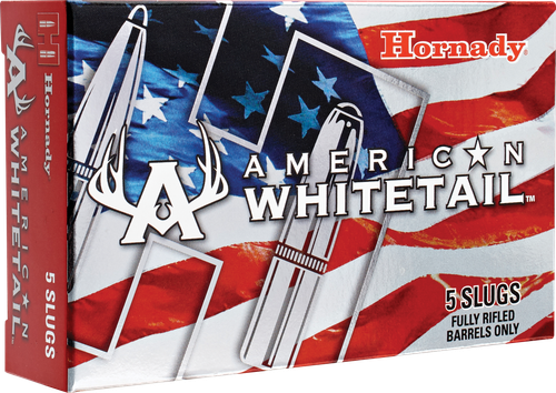 Hornady American Whitetail Shotshells 86271, 12 Gauge, 2-3/4", 325 GR, 1825 fps, Interlock Lead Slug, 5 Rds/Bx