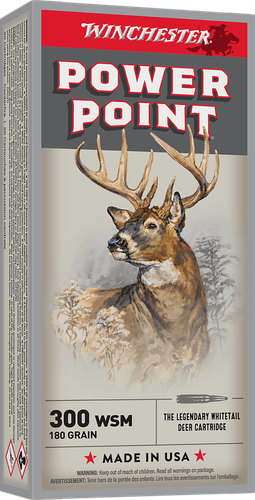 Winchester Super-X Rifle Ammunition X300WSM, 300 WSM, Power-Point, 180 GR, 2970 fps, 20 Rd/bx