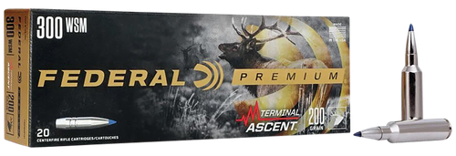 Federal Premium Rifle Ammunition P300WSMTA1, 300 Winchester Short Magnum, Terminal Ascent, 200 GR, 2810 fps, 20 Rds/Bx