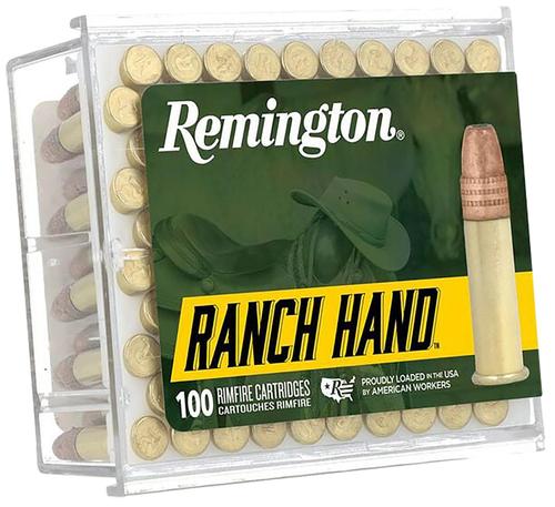 Remington Ranch Hand Rimfire Ammunition R21273, 22 LR, Copper Plated Hollow Point, 38 gr, 1340 fps, 100 Rds/Bx