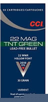 cci tnt green ammunition 0060  22 winchester magnum rimfire  hollow