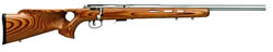Savage 93R17BTVLSS Bolt Action Left-Hand Rifle 96210, 17 HMR, 21 in, Brown Lam/Thumb Hole Stock, Stainless Finish, 5 Rds