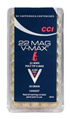 CCI V-Max Rimfire Ammunition 0073, 22 Magnum (WMR), Poly-Tip V-Max, 30 GR, 2200 fps, 50 Rd/bx