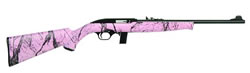 Mossberg 702 Plinkster Semi-Auto Rifle 37088, 22 LR, 18 in, Pink Marble Syn Stock, Blue Finish, 10 Rds