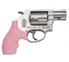 Smith & Wesson 637 Revolver 150467, 38 Special+ P, 1 7/8 in, Pink Rubber Grip, Matte Silver Finish, 5 rd