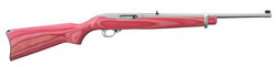Ruger Model 10/22 Rifle K10/22RB-PZ 1185, 22 Long Rifle, 18 1/2 in, Semi Auto, Pink Lam Stock, Stainless Steel Finish, 10 Rds