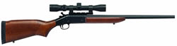 H&R Handi Rifle Youth SBSY43, 243 Winchester, 22 in, American hardwood Stock, Blue Finish, w/Scope & Base