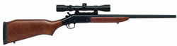 NEF Handi Rifle SBS243, 243 Winchester, 22"Hvy BBL, Single Shot, Hardwood Stock, Blue Finish, Scope Base & Scope