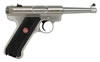 Ruger Mark III Model KMKIII Model4 Rimfire Pistol 10116, 22 Long Rifle, 4 3/4 in, Black Synthetic Grip, Stainless Finish, 10 Rd, Fixed Sights