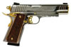 Taurus 1911 Semi-Auto Pistol 119110938BHG, 38 Super Auto, 5 in, Walnut Grip, Stainless W/Gold Highlights Finish, 9 Rd