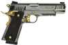 Taurus Model 1911 Pistol 119110938PSG, 38 Super Auto, 5 in, Pearl Grip, Stainless w/Gold Highlights, 9/11Rd w/Grip Ext