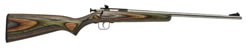Crickett Single Shot Bolt Action Rifle 252SS, 22 Long Rifle, 16.125 in, Camo Laminate Stock, Stainless Steel Finish