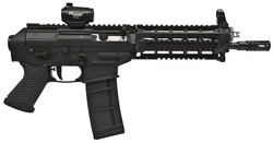 Sig Model 556 Mini Quad Rail SWAT Pistol P556002 223 Remington 5 56 10 in Black Synthetic Grip Black Finish 30 Rd A2 Flash Suppressor