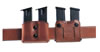 Galco Double Magazine Case, Havana Brown, Model DMC28H, For Pistol .45(single col poly mag, staggered); 10mm(Staggered)