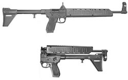 Kel-Tec SUB-2000 Semi-Auto Rifle SUB-2K9BRT92, 9mm, 16.1", Synthetic Stock, Blue Finish, w/Beretta 92 Mag, 10 Rds