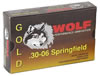 Wolf Gold Rifle Ammunition G3006SP1, 30-06 Springfield, Jacketed Soft Point (SP), 180 GR, 2690 fps, 20 Rd/bx Wolf Gold Rifle Ammunition G3006SP1, 30-06 Springfield, Jacketed Soft Point (SP), 180 GR, 2690 fps, 20 Rd/bx