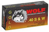 Wolf Gold Pistol Ammunition G40HP1, 40 S&W, Jacketed Hollow Point (JHP), 180 GR, 935 fps, 50 Rd/bx