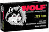 Wolf Ammo 22375HP, 223 Remington, Hollow Point Bi Metal, 75 GR, 2750 fps, 500 Rd/Bx