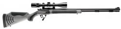Thompson Center Bone Collector Blackpowder Rifle 8525, 50 CAL Black Powder, Black Synthetic, Blue/Weathershield, Break Open Action