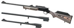 Rossi Matched Pair Youth Rifle S2022243YBL 243 Win 22LR 20 Gauge 22 in 18 5 in 22 in Black Laminate Stock Blue Finish