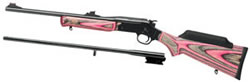 Rossi Matched Pair Youth Rifle S411220PBL 22 LR 410 Gauge 22 in 18 5 in Pink Black Laminated Stock Matte Blue Finish